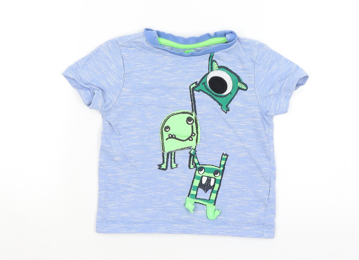 F&F Baby Blue   Basic T-Shirt Size 18-24 Months  - Monsters