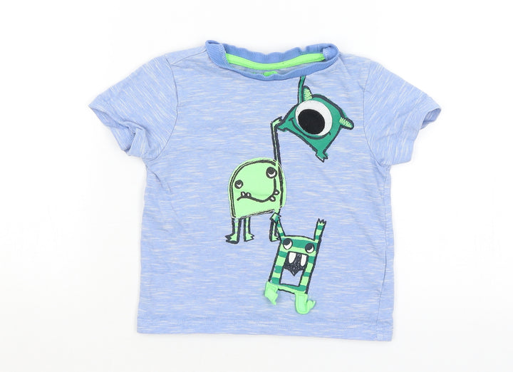 F&F Baby Blue   Basic T-Shirt Size 18-24 Months  - Monsters