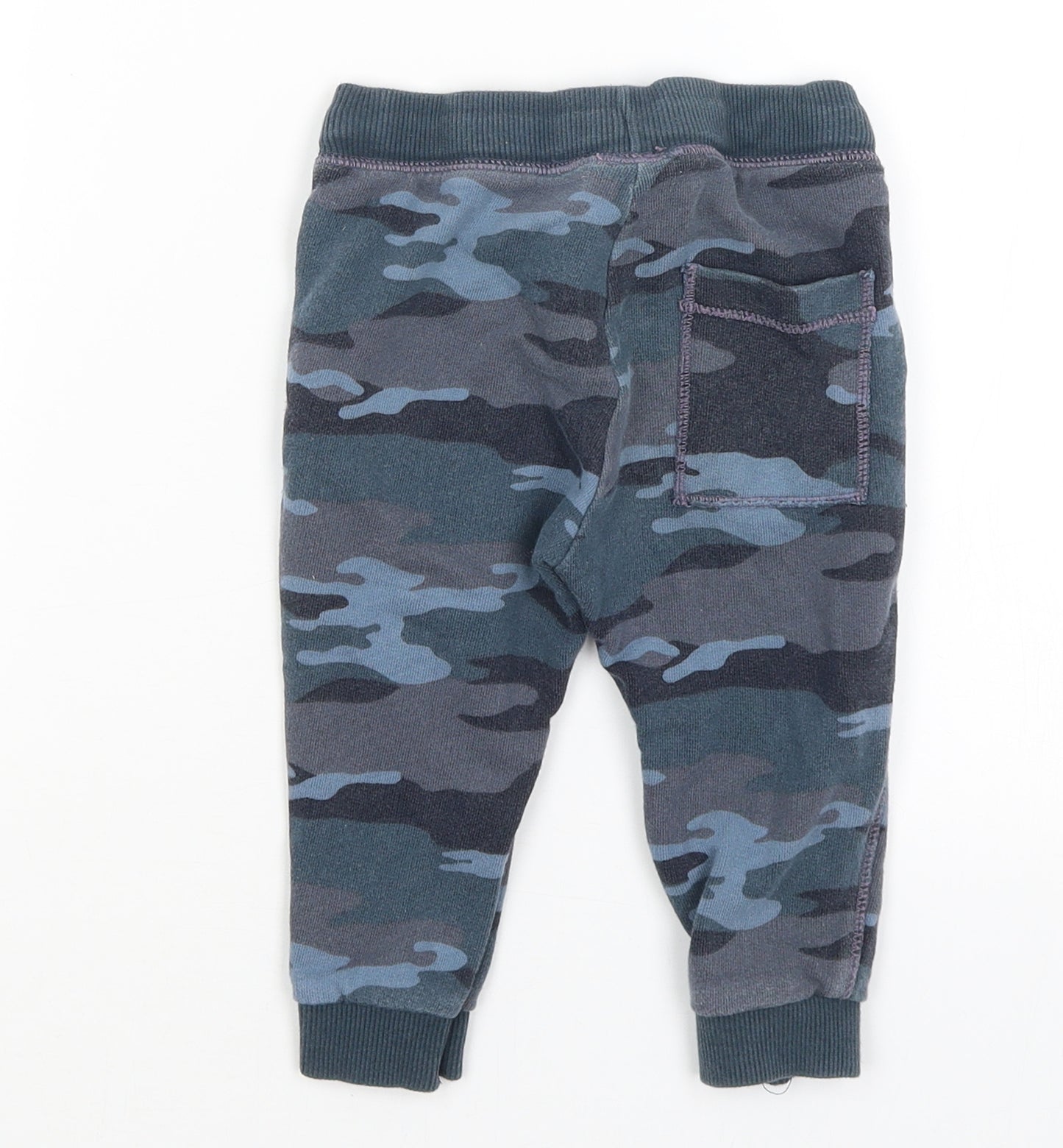 Benneton Boys Blue Camouflage  Jogger Trousers Size 2 Years