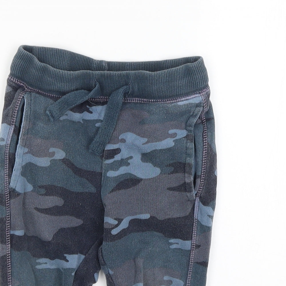 Benneton Boys Blue Camouflage  Jogger Trousers Size 2 Years