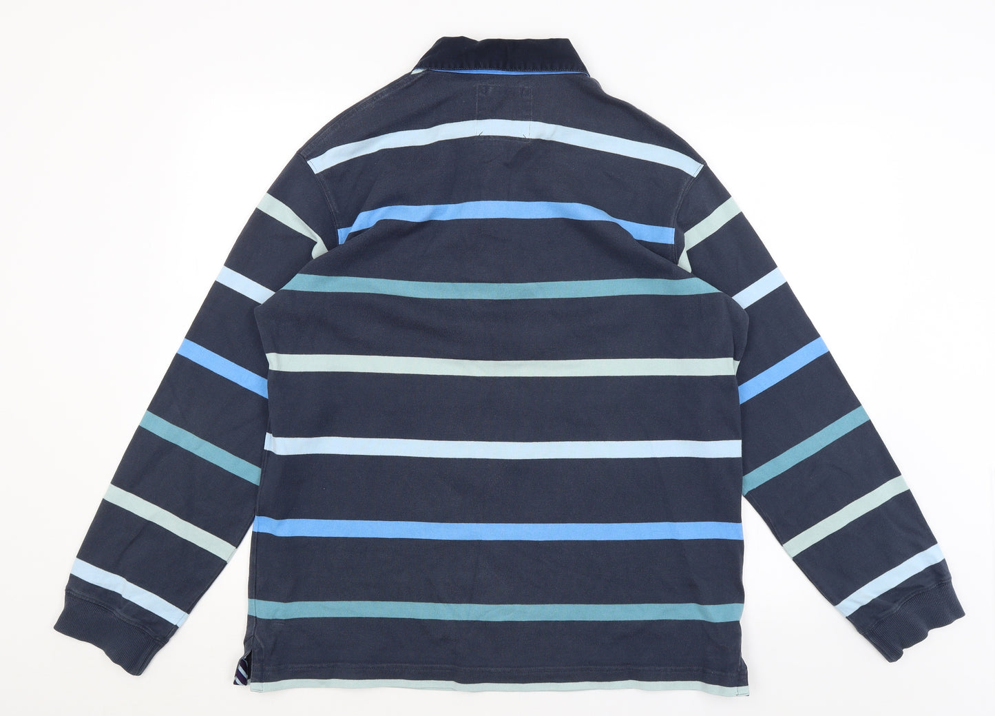 Blue Harbour Mens Blue Striped   T-Shirt Size L