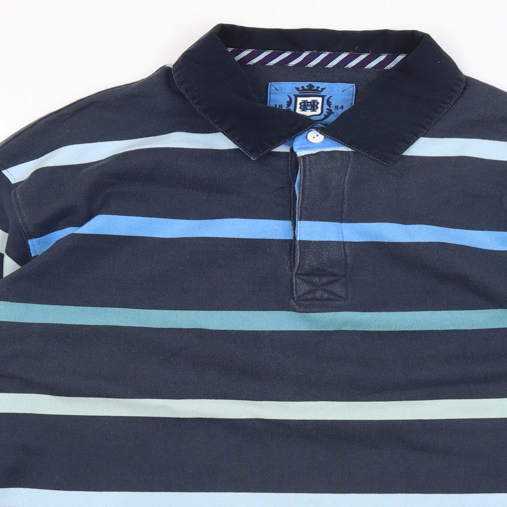 Blue Harbour Mens Blue Striped   T-Shirt Size L