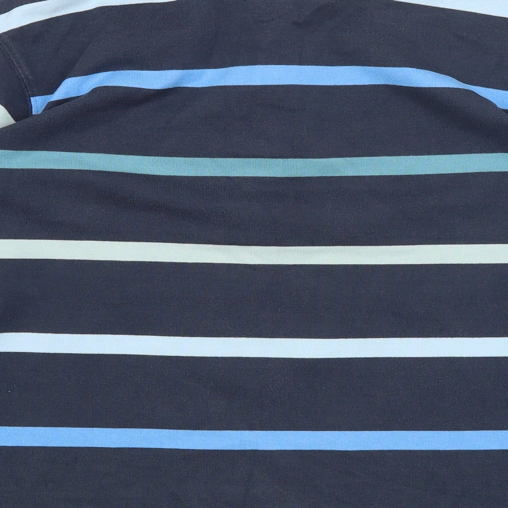 Blue Harbour Mens Blue Striped   T-Shirt Size L