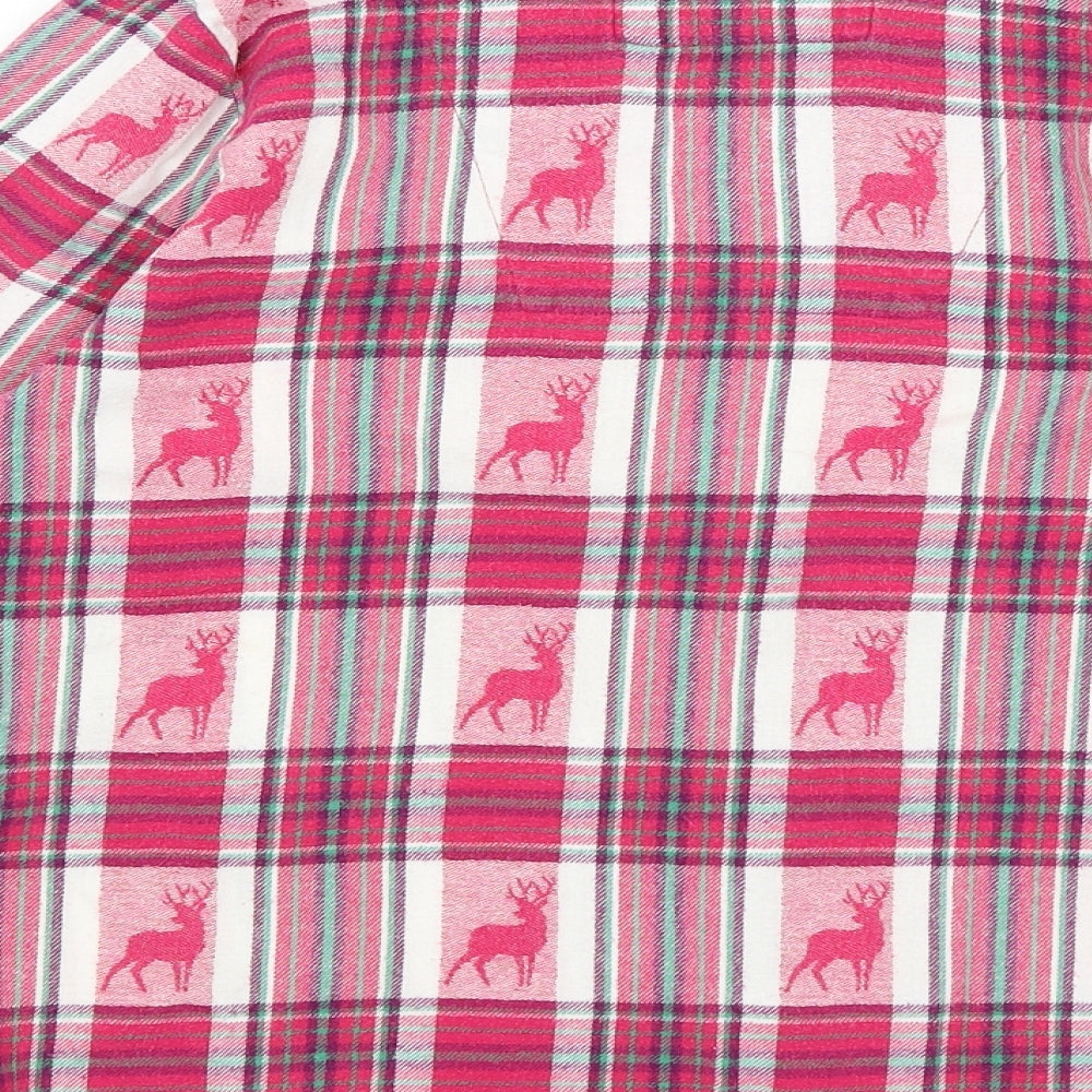 TU Womens Pink Plaid  Top Pyjama Top Size 8  - Reindeer