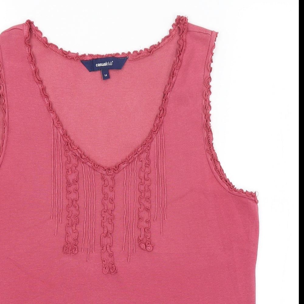 Casual Club Womens Pink   Basic Tank Size 14