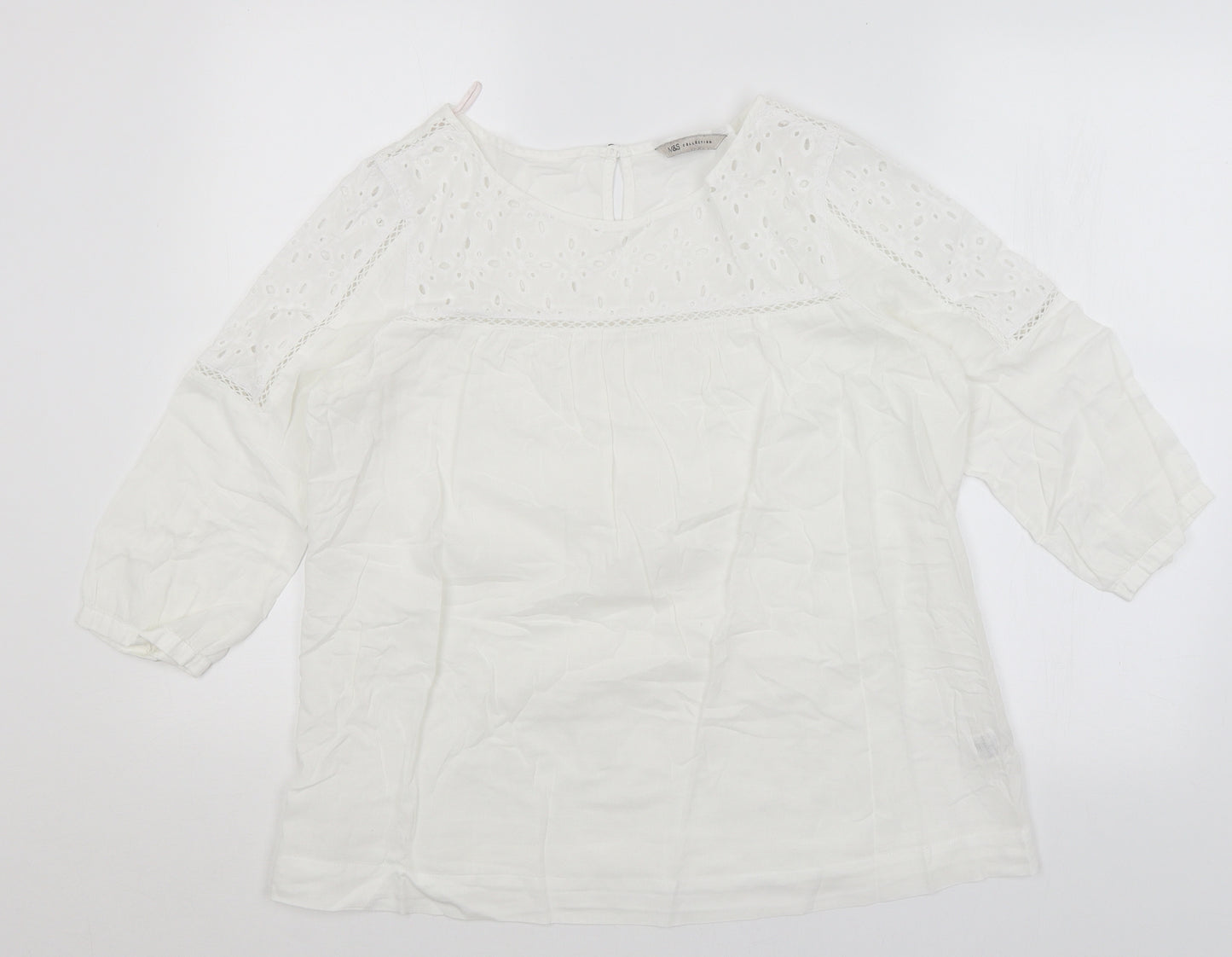 M&S Womens White   Basic T-Shirt Size 12