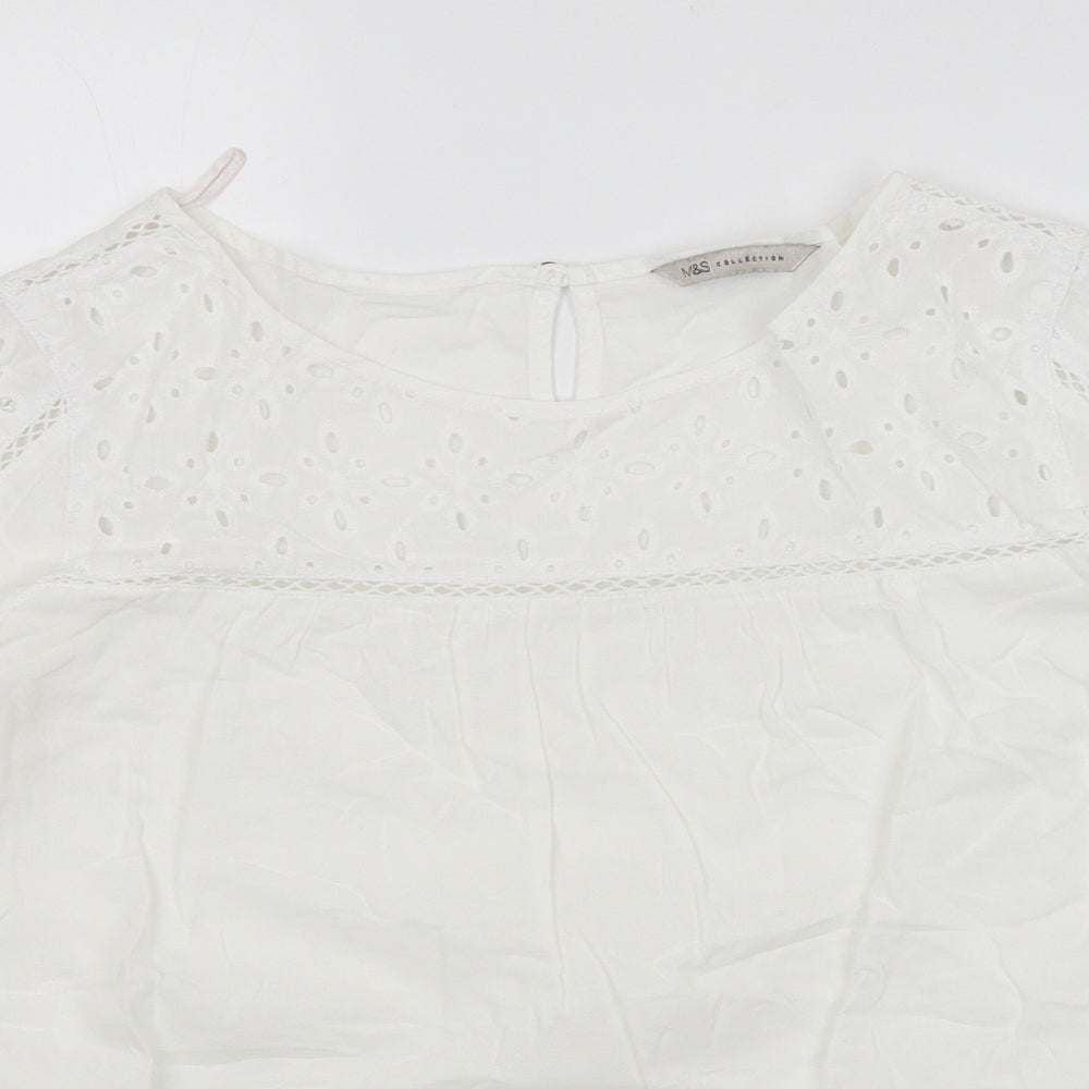 M&S Womens White   Basic T-Shirt Size 12