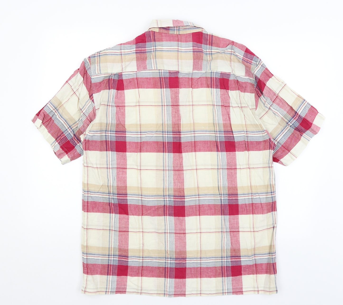 Urban Spirit Mens Beige Plaid   Button-Up Size L