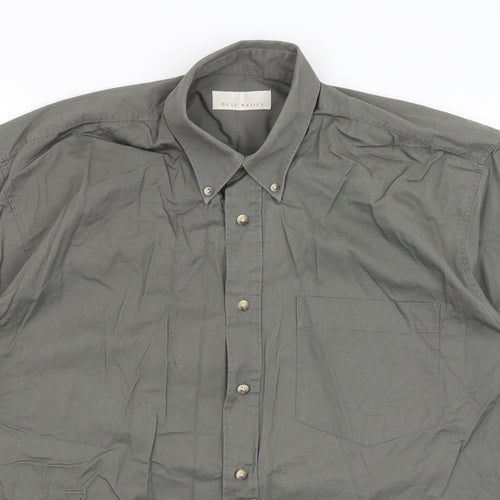 Best Basics Mens Green    Button-Up Size M