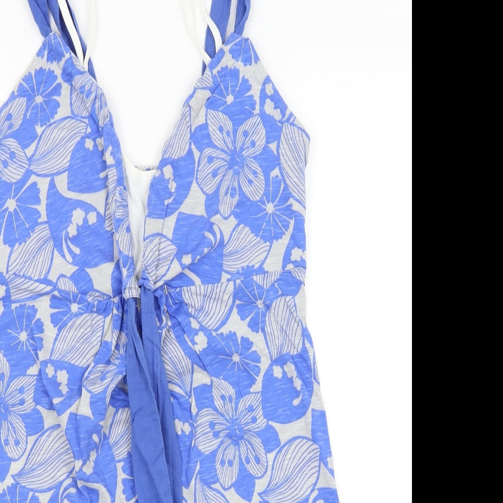 NEXT Womens Blue Floral  Basic Tank Size 14