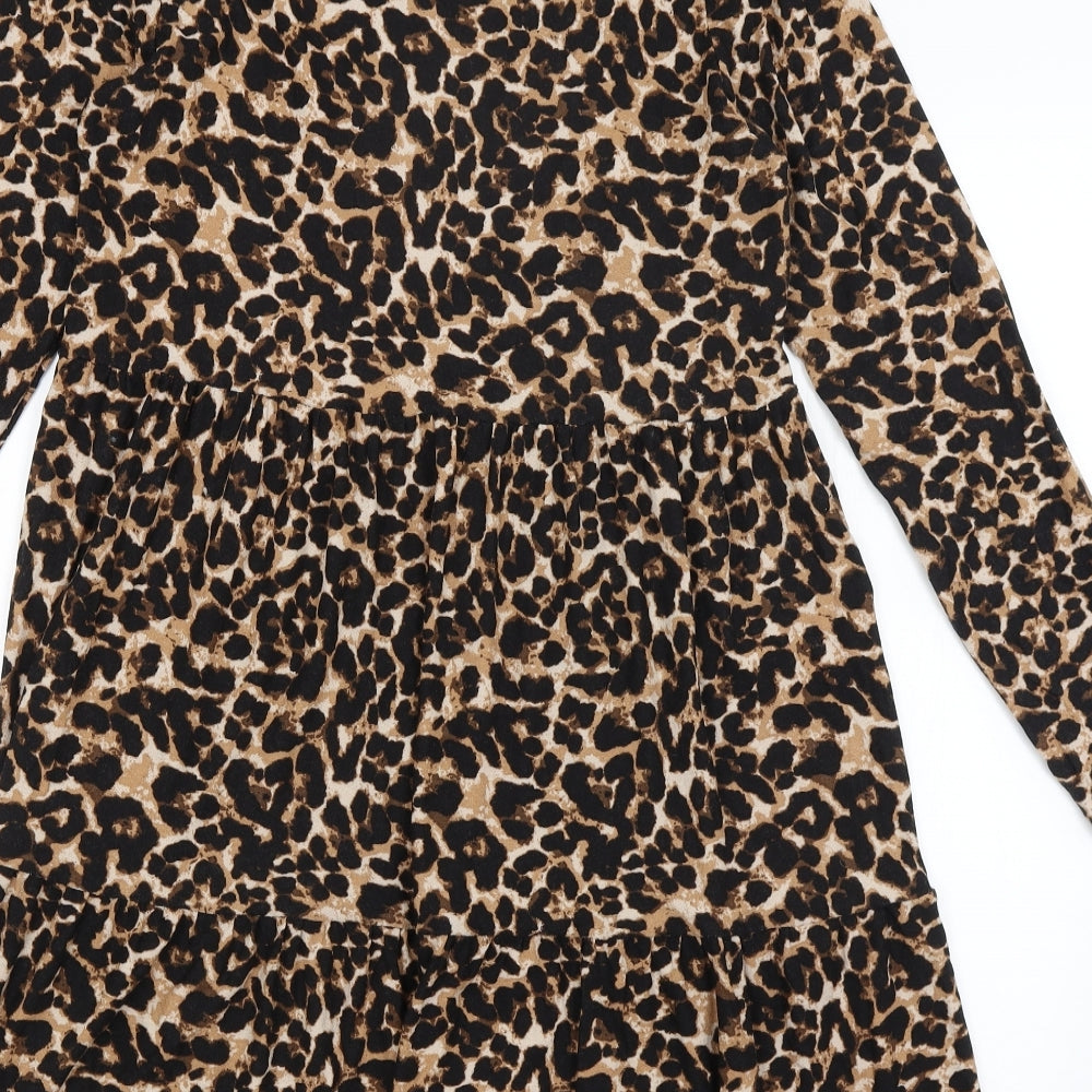 F&F Womens Orange Animal Print  Fit & Flare  Size 12