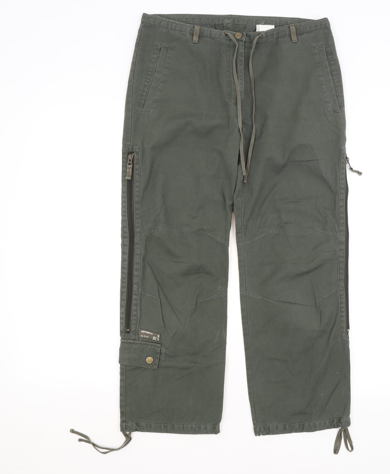 NEXT Womens Green   Cropped Trousers Size 12 L24.5 in