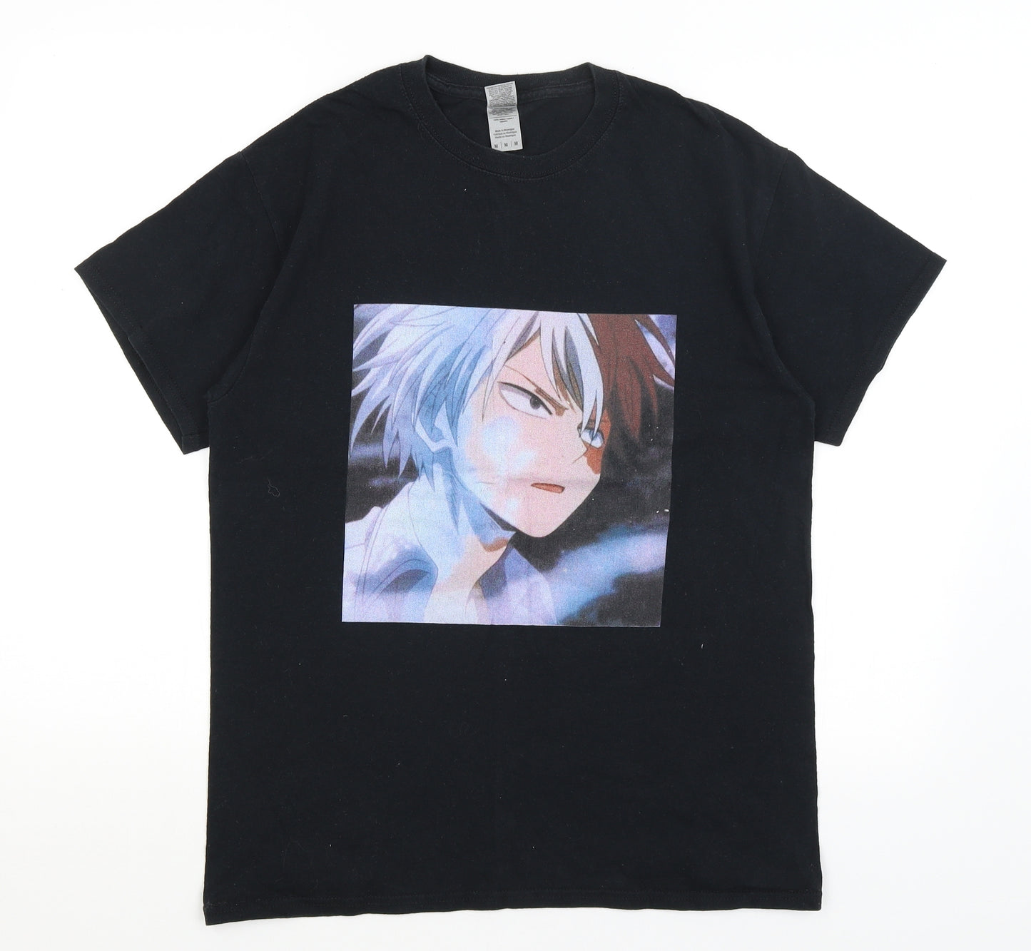 Gildan Mens Black    T-Shirt Size M  - Anime