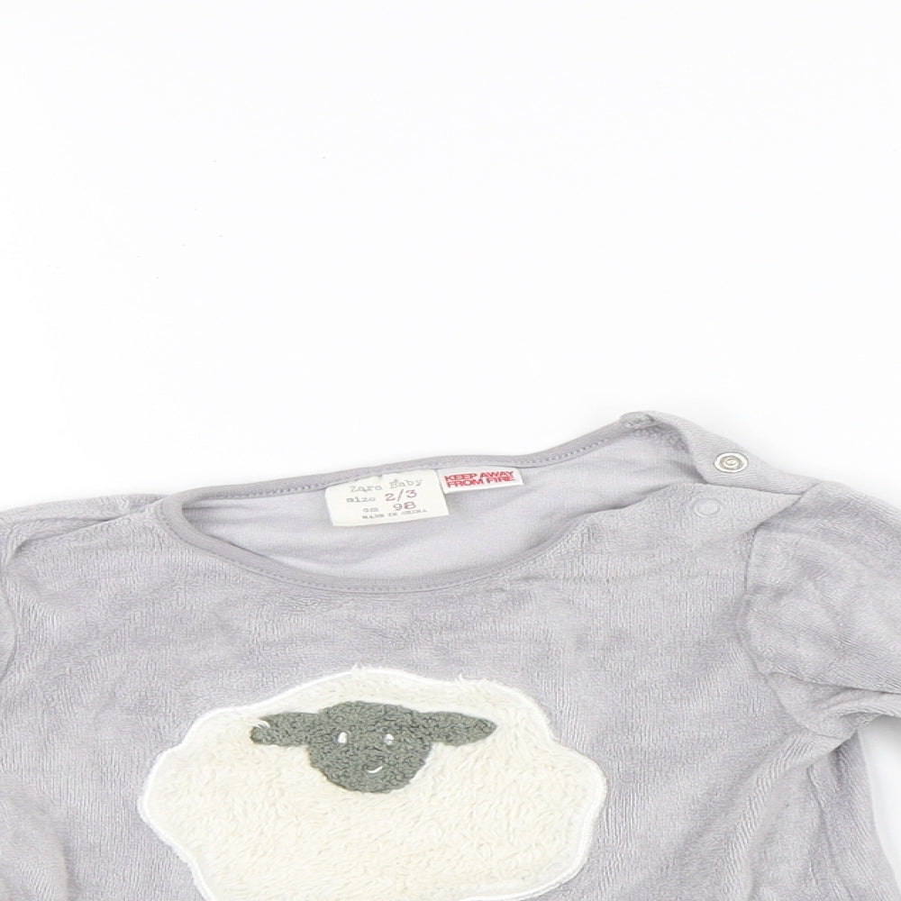 Zara Girls Green Solid  Top Pyjama Top Size 2-3 Years