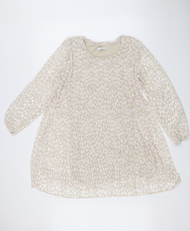 J&L Womens Beige Polka Dot  Shift  Size 8