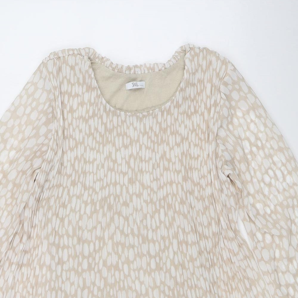 J&L Womens Beige Polka Dot  Shift  Size 8