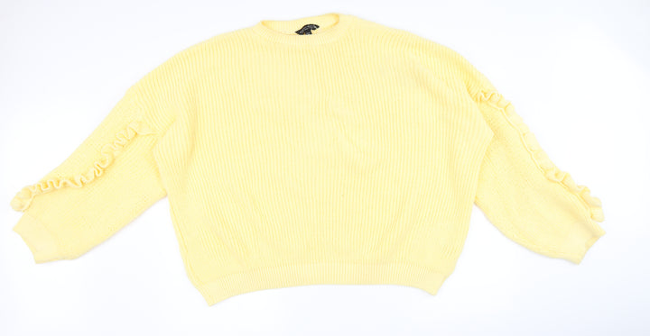 Dorothy Perkins Womens Yellow   Pullover Jumper Size S