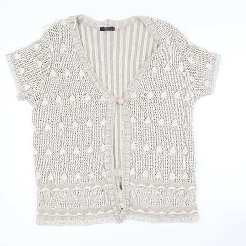 BM Womens Beige   Cardigan Jumper Size L