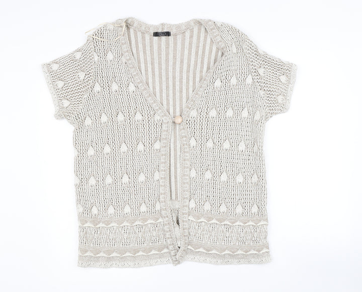 BM Womens Beige   Cardigan Jumper Size L