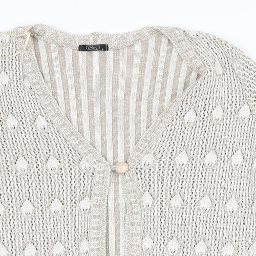 BM Womens Beige   Cardigan Jumper Size L