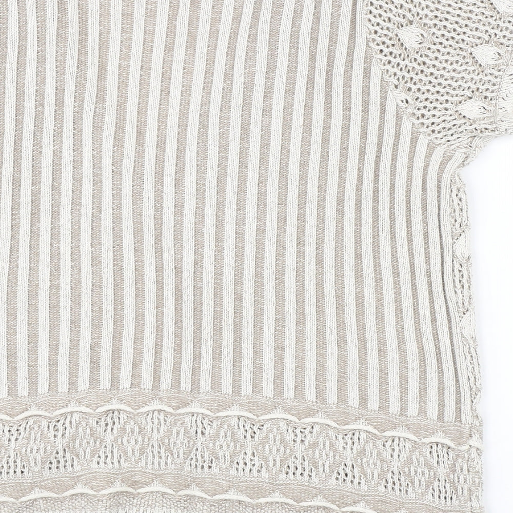 BM Womens Beige   Cardigan Jumper Size L