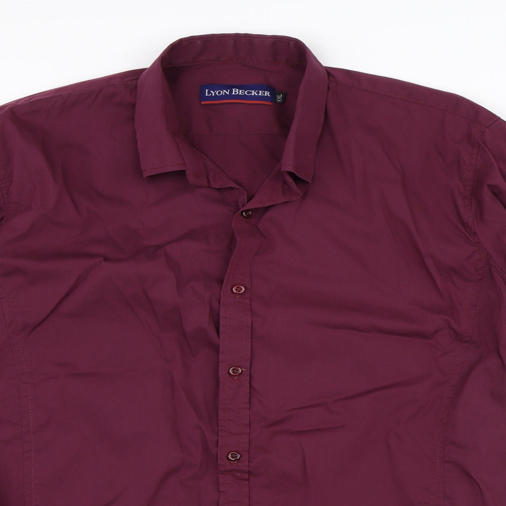 Lyon Becker Mens Purple    Button-Up Size 2XL