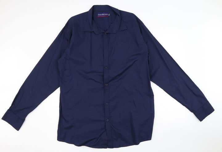 Lyon Becker Mens Blue    Button-Up Size 2XL