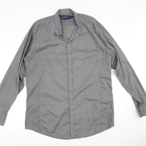 Lyon Becker Mens Grey    Button-Up Size 2XL