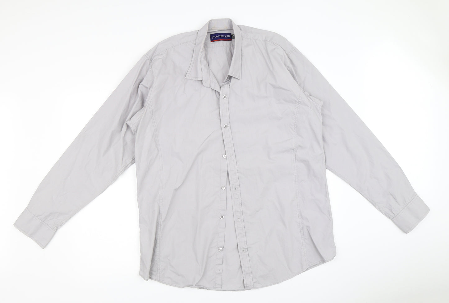 Lyon Becker Mens Grey    Button-Up Size 2XL