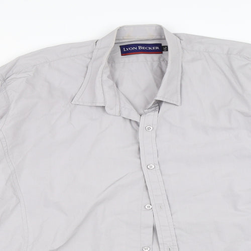 Lyon Becker Mens Grey    Button-Up Size 2XL