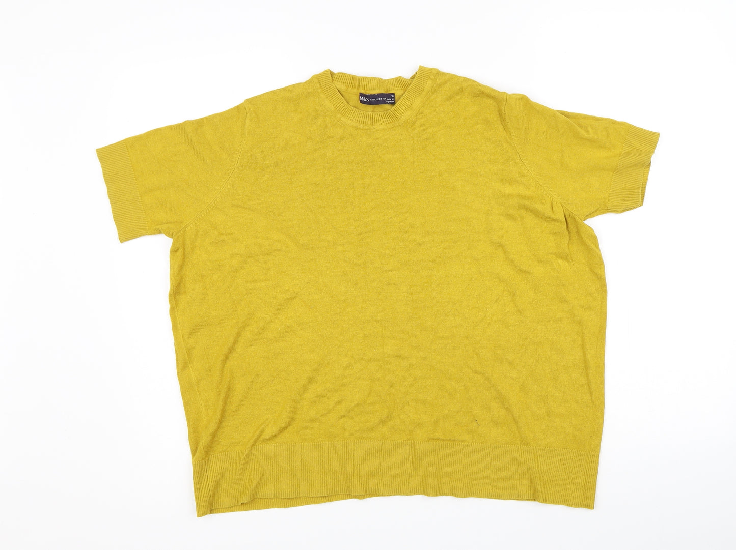 Marks and Spencer Womens Yellow   Pullover Jumper Size 16