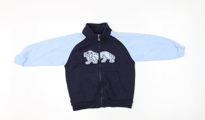 Lonsdale Boys Blue Full Zip Jumper Size 2-3 Years