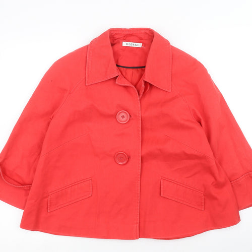 George Womens Red   Overcoat Coat Size 8