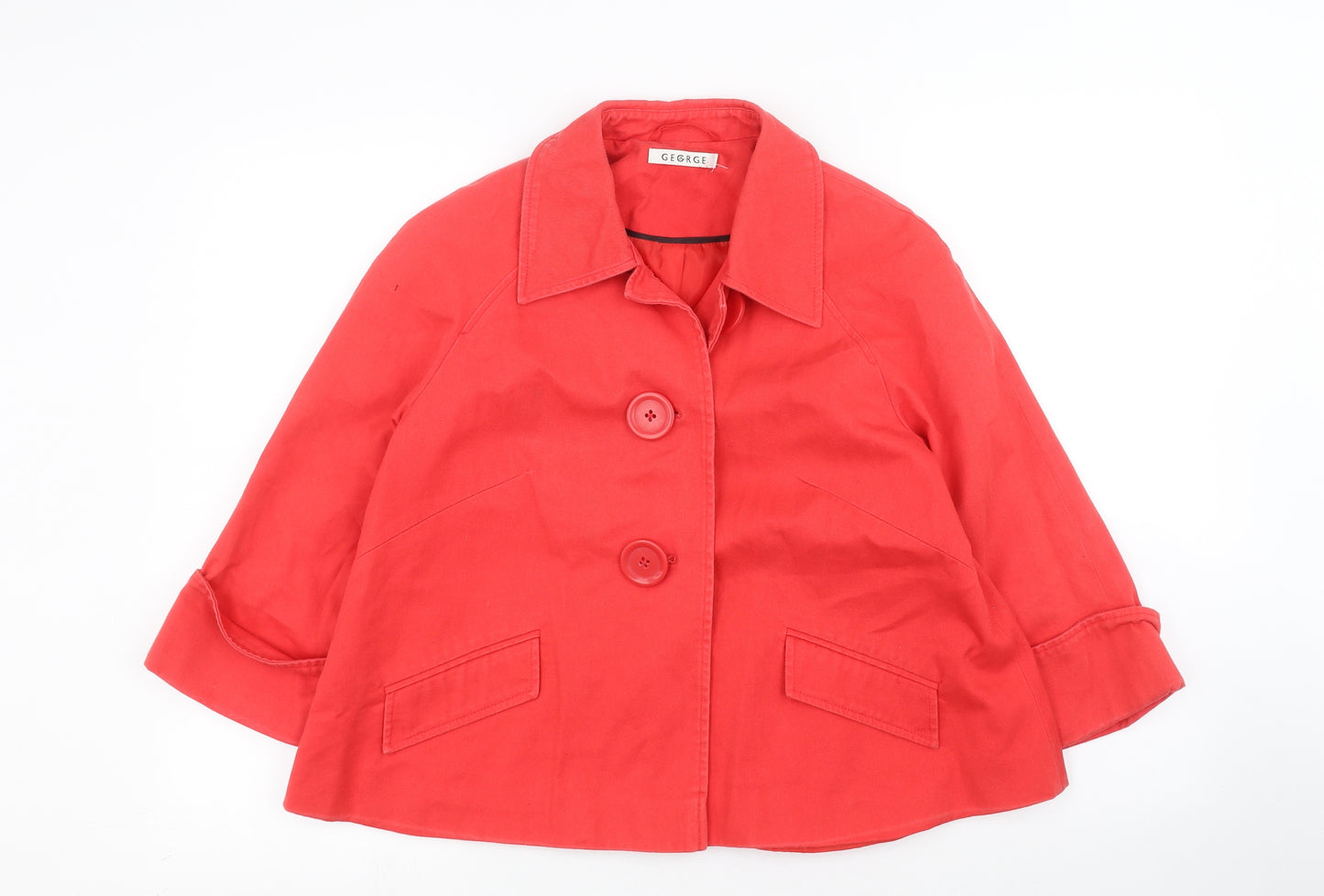 George Womens Red   Overcoat Coat Size 8