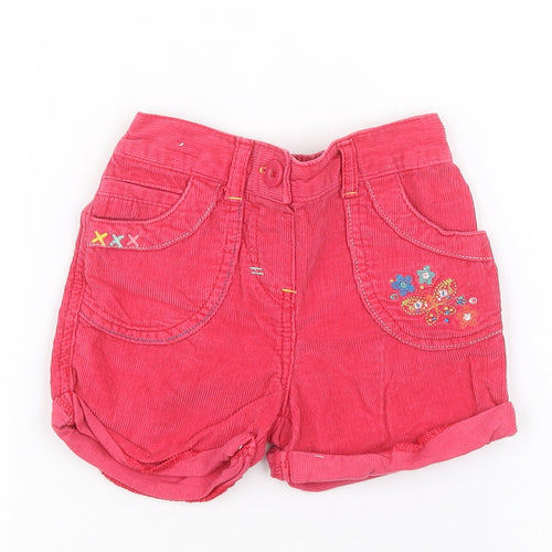 F&F Girls Pink Floral Corduroy Capri Jeans Size 18 Months
