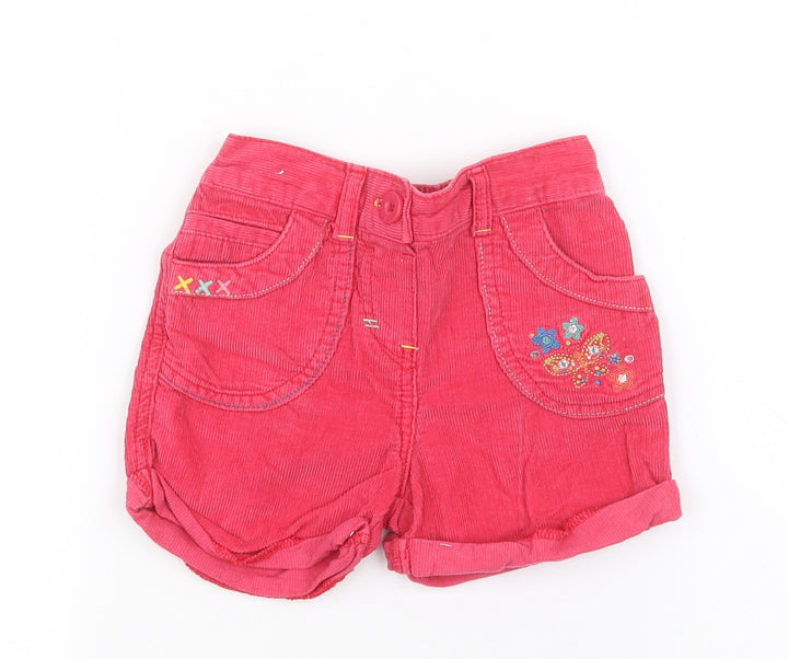 F&F Girls Pink Floral Corduroy Capri Jeans Size 18 Months