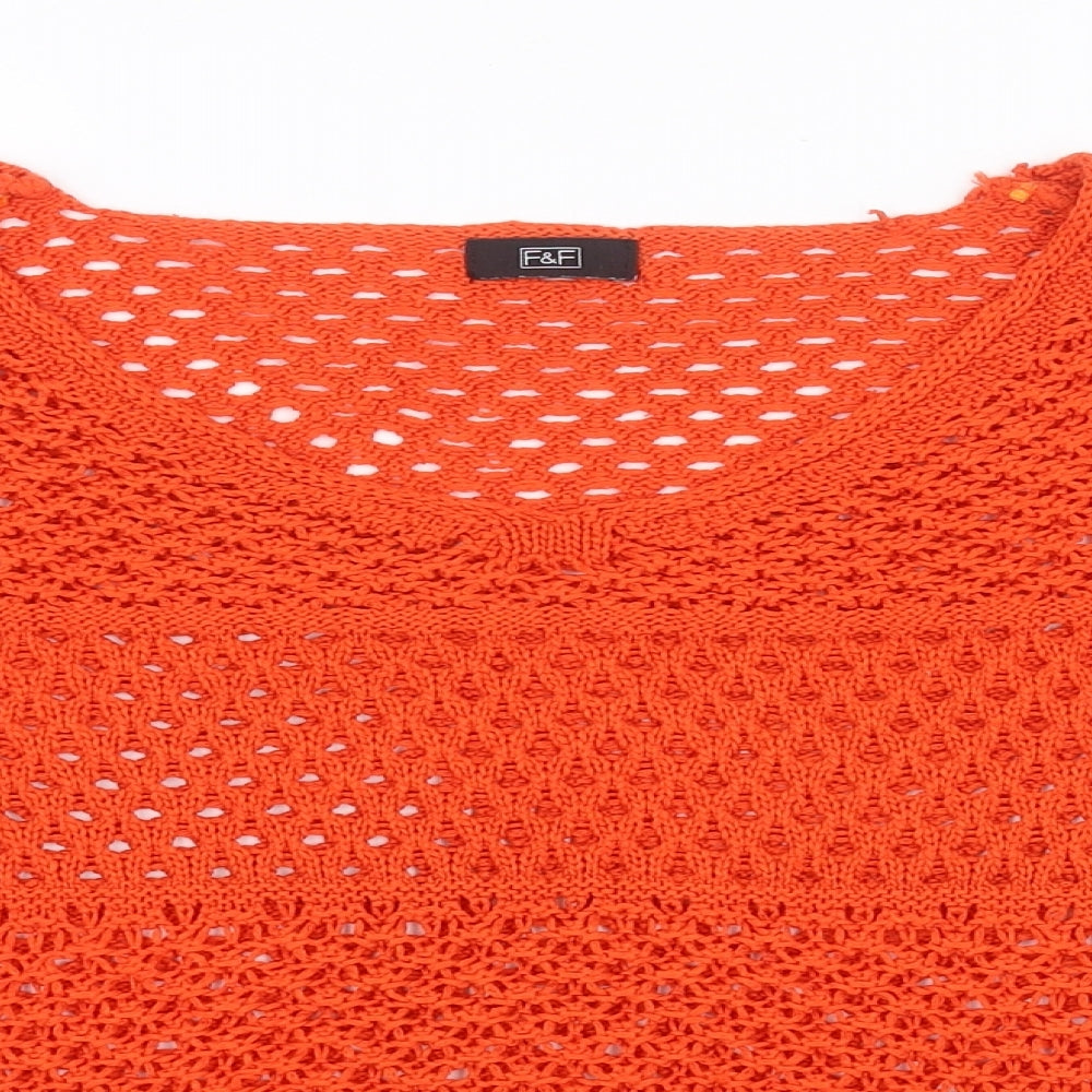 F&F Womens Orange   Pullover Jumper Size 8