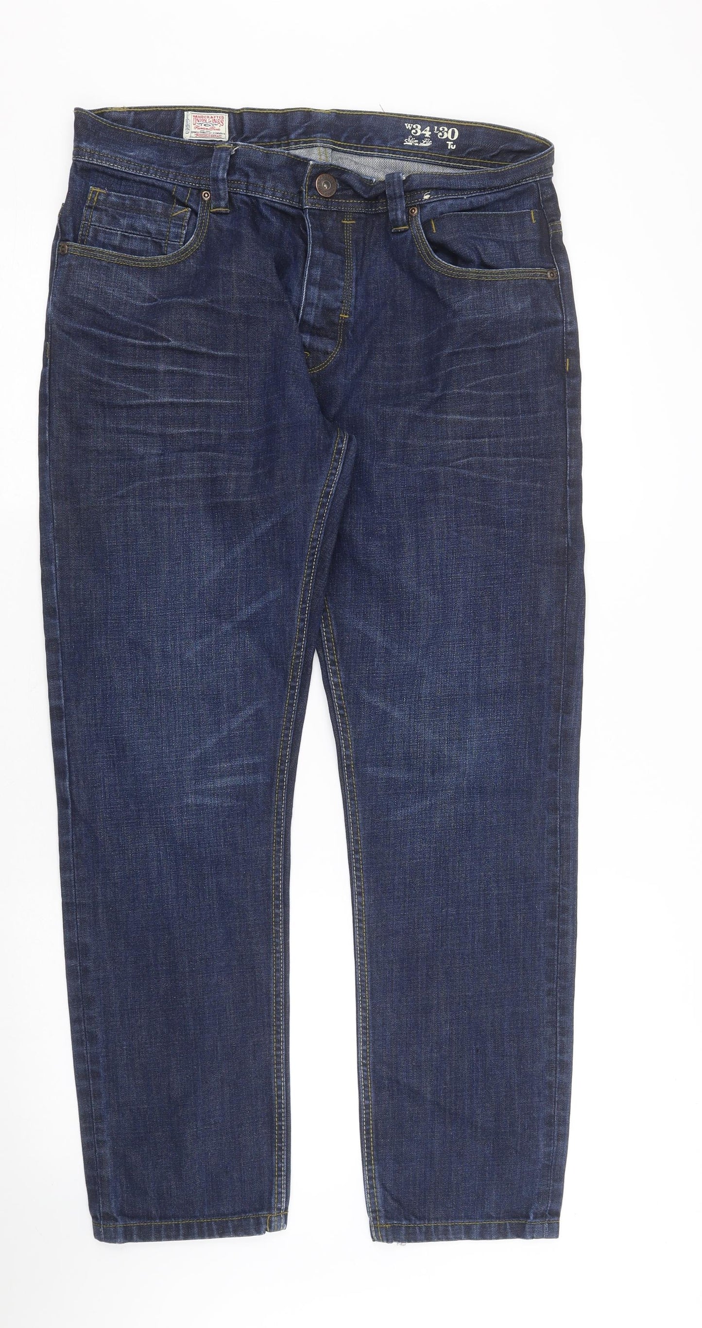 Genuine Supply Mens Blue  Denim Straight Jeans Size 34 in L30 in