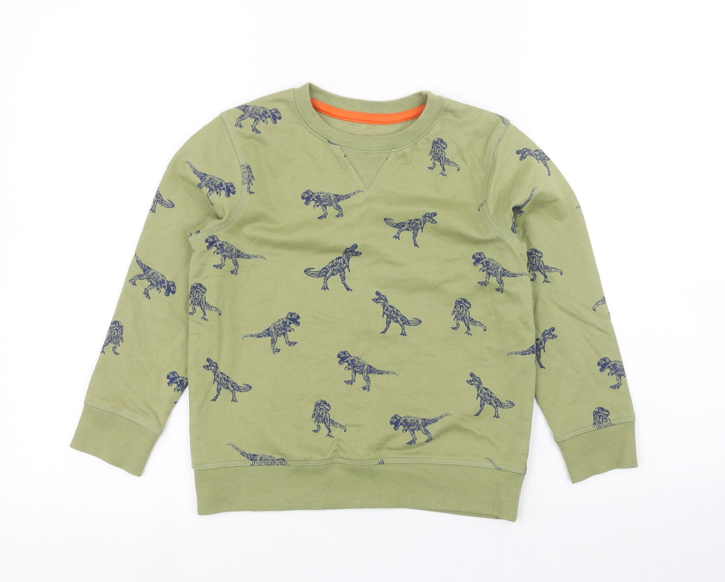 John Lewis Boys Green   Pullover Jumper Size 6 Years  - Dinosaur