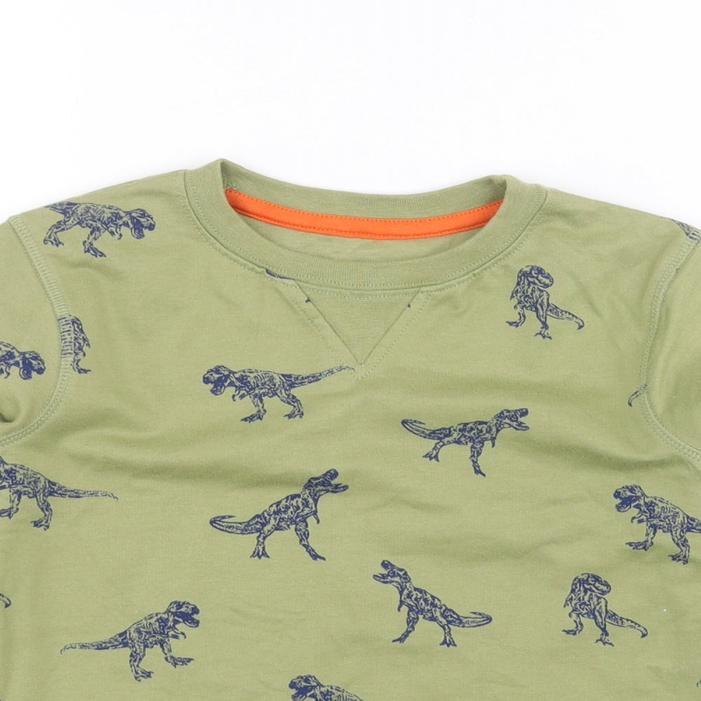 John Lewis Boys Green   Pullover Jumper Size 6 Years  - Dinosaur
