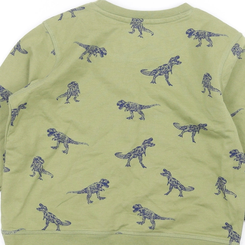 John Lewis Boys Green   Pullover Jumper Size 6 Years  - Dinosaur