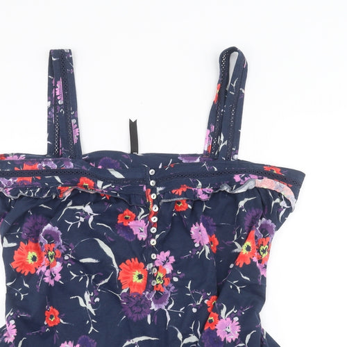 M&S Womens Blue Floral  Basic Blouse Size 16