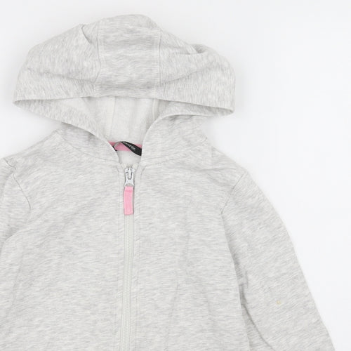 George Girls Grey   Full Zip Hoodie Size 7 Years