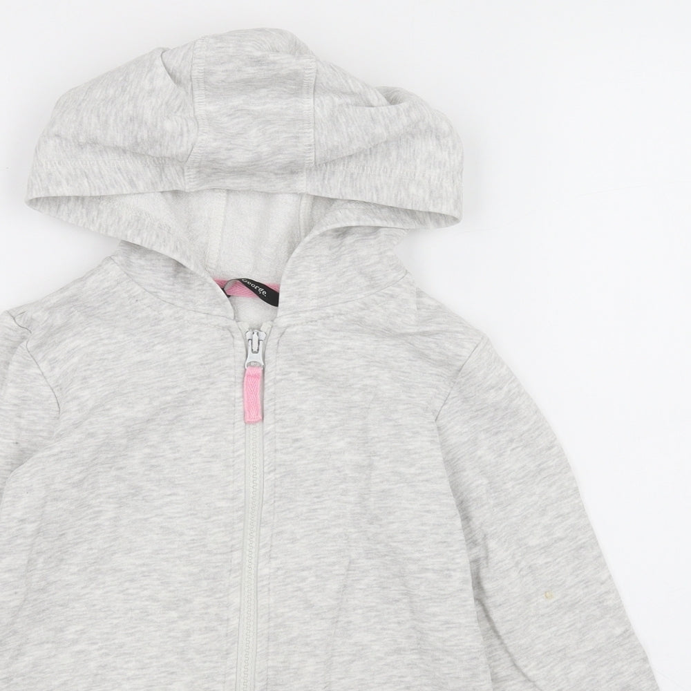 George Girls Grey   Full Zip Hoodie Size 7 Years