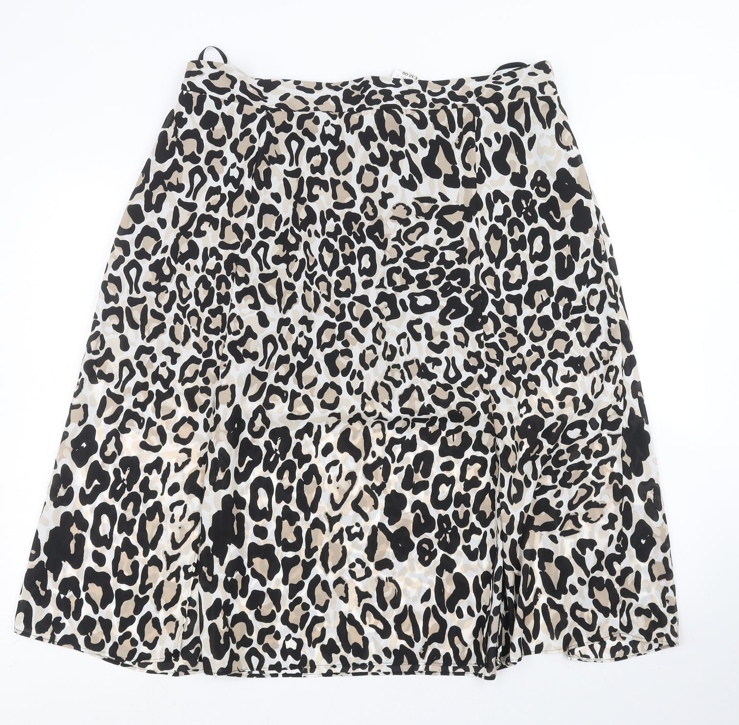 Wallis Womens Beige Animal Print  A-Line Skirt Size 18  - Leopard print