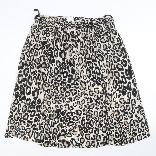 Wallis Womens Beige Animal Print  A-Line Skirt Size 18  - Leopard print