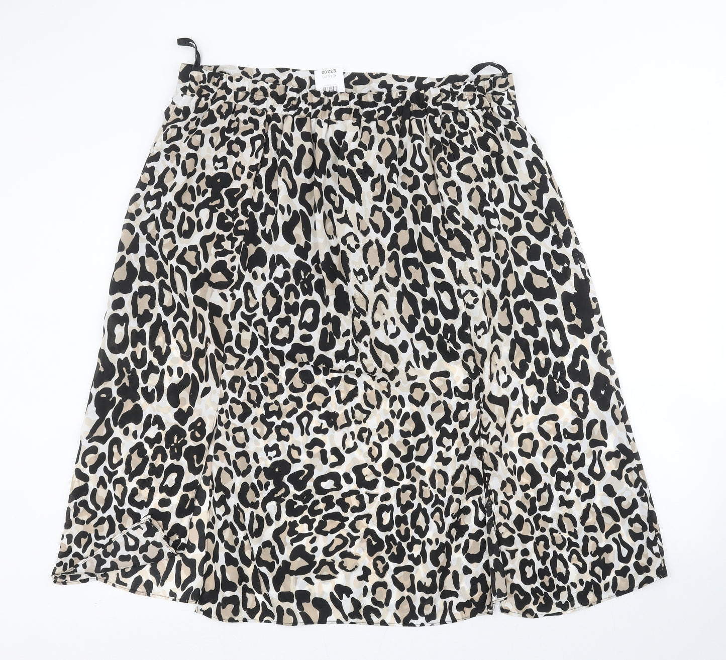 Wallis Womens Beige Animal Print  A-Line Skirt Size 18  - Leopard print