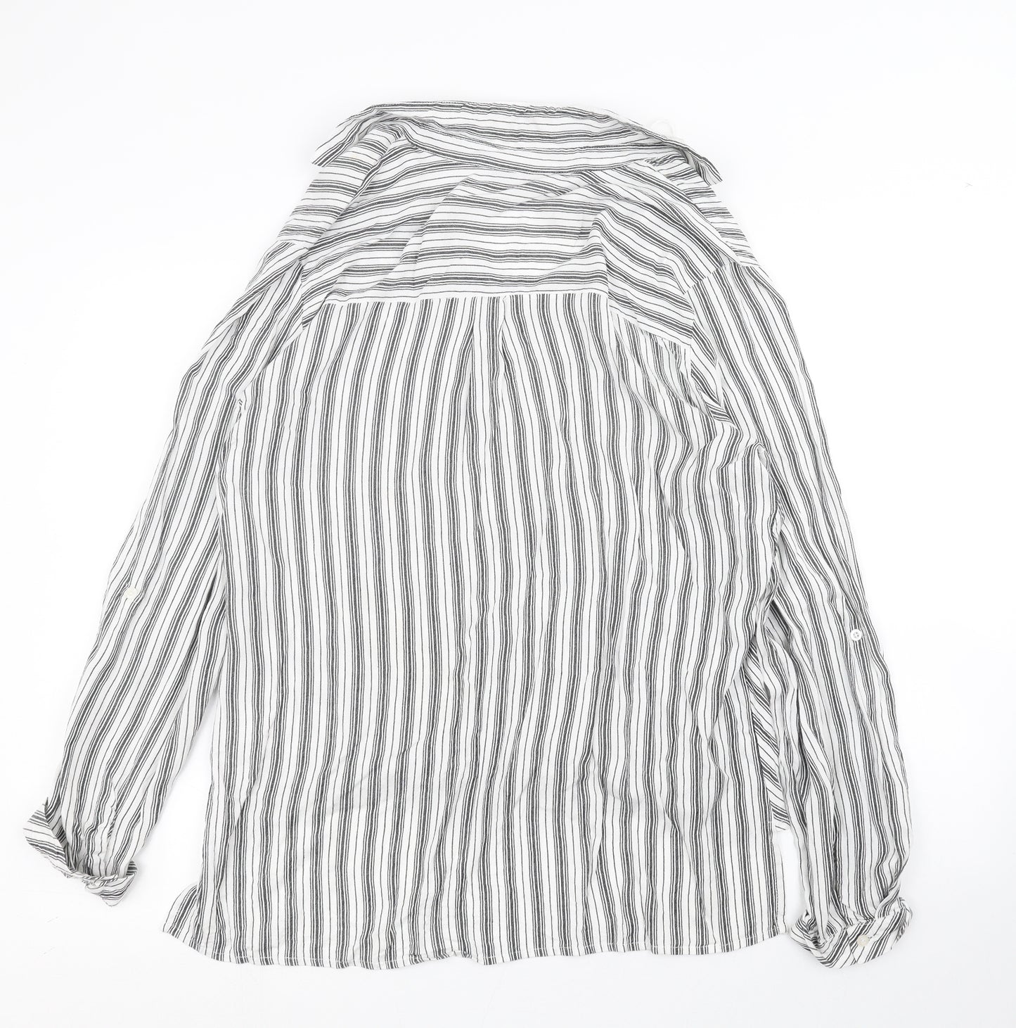 Peacocks Womens Grey Striped  Basic Blouse Size 6