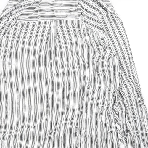 Peacocks Womens Grey Striped  Basic Blouse Size 6