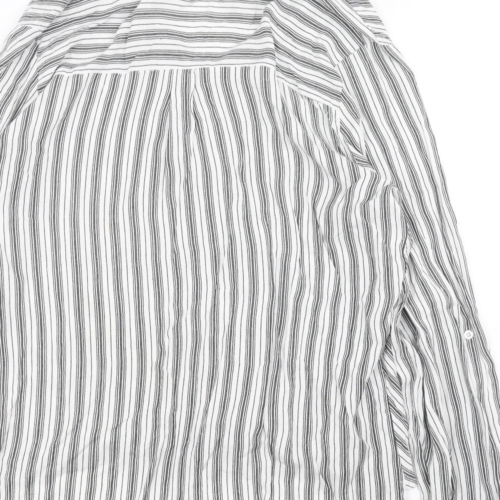 Peacocks Womens Grey Striped  Basic Blouse Size 6